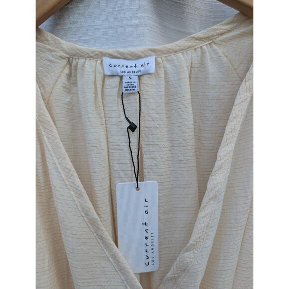 Current Air Women's Nunda Puff Sleeve Tiered Wrap Dress Size S Creamy Peach NWT - Picture 3 of 6